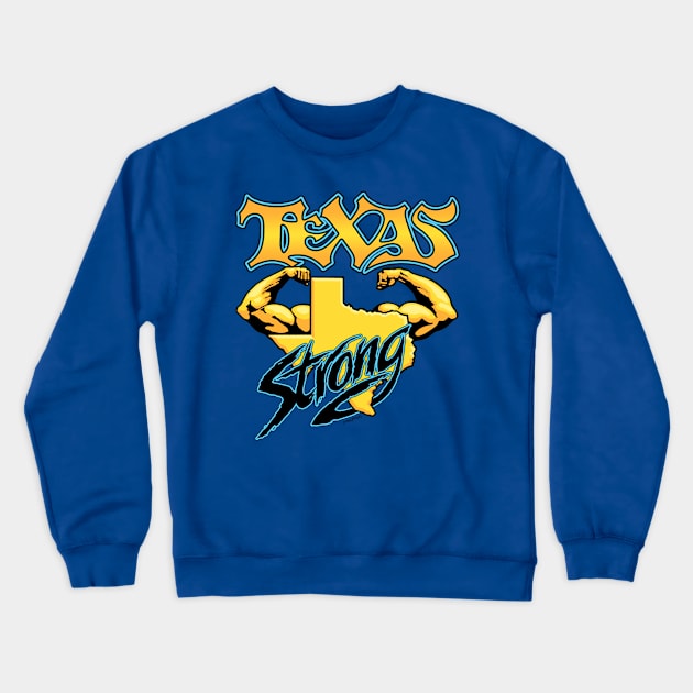 TEXAS STRONG Hurricane Harvey Fundraiser Crewneck Sweatshirt by Txtoyman